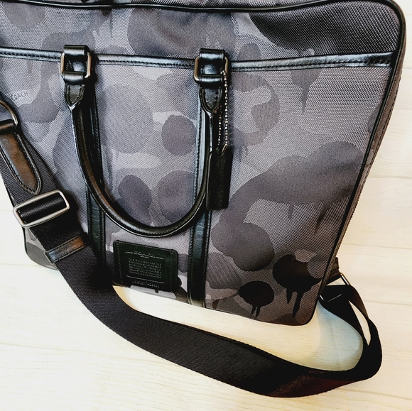 Coach Metropolitan Slim Brief Wild Beast New Black Gray Charcoal - Picture 10 of 16